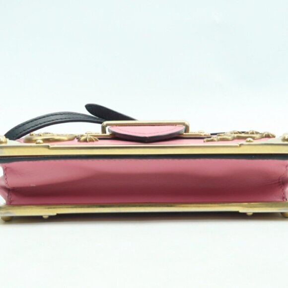 Prada Cahier Pink & Black Leather Shoulder Bag - Picture 5 of 12